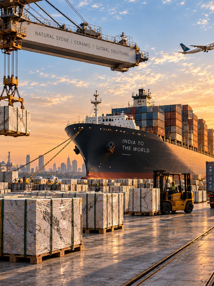 Trade — Marble, natural stone, ceramic and building materials, shipped from In